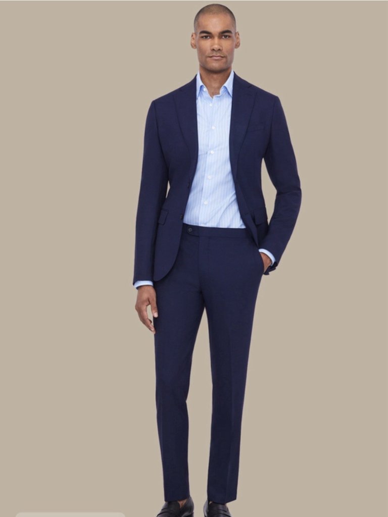 Enzo Custom Mens The Navy Sartori Trouser Designer Dress Pants 34” X 28”